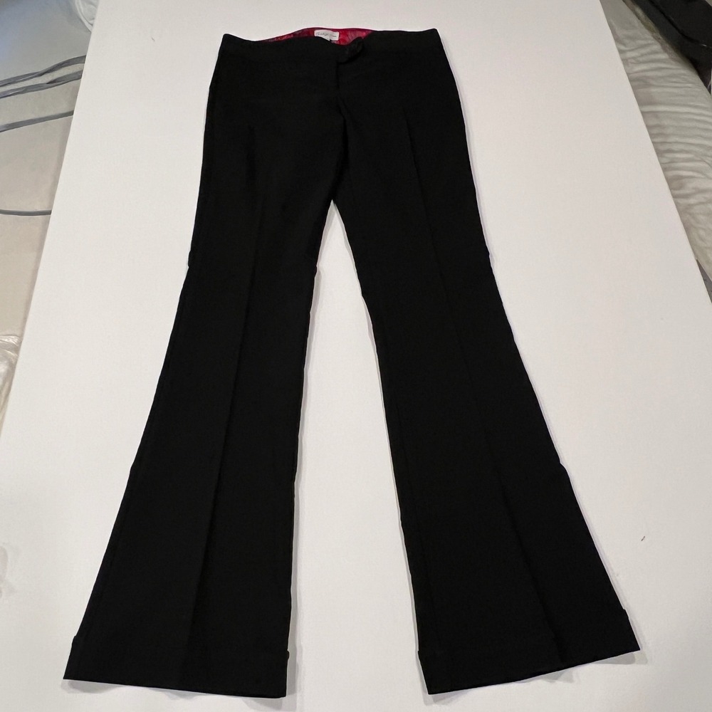 Charlotte Russe Black Flare Dress Pants Size 1 Low Rise Y2K Made in USA
